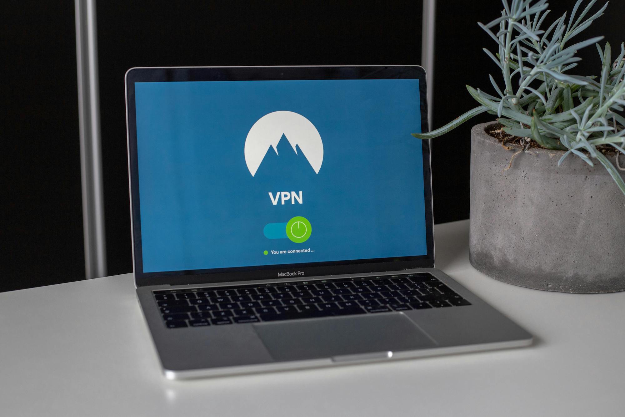 VPN login displayed on laptop screen
